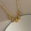 Pendant Necklaces Brass Zircon LOVE Heart Necklace Women Jewelry Punk Designer Runway Rare Simply Gown Boho Japan Korean