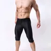 Short de Fitness pour hommes, pantalon court en maille respirante, couleur unie, cordon de serrage, culotte slim, tronc aux genoux, pantalon d'entraînement de gymnastique