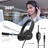 Écouteurs pour téléphone portable EKSA - H12 Casques de bureau pour PC Casque d'ordinateur filaire 3,5 mm avec microphone Écouteurs supra-auriculaires pour Skype/Centre d'appels/Ordinateur portable YQ240105