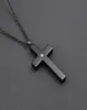 CMJ9848 Black Stainless Steel Slim Cremation Urn Jewelry necklace Mens Keepsake memorial pendants for ashes4215078