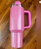 Cosmo Pink Target Red 1:1 40oz H2.0 Stainless Steel Tumblers Cups With Silicone Handle Lid and Straw Big Capacity Travel Car Mugs Vacuum Insulated Water Bottles 0112