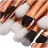 Makeup Brushes Fashion Skin Color/Black Golden Brush Set Concealers B Cosmetic Accessories Drop Delivery Health Beauty Tools Otrly