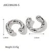 Backs Earrings Gold/Silver Plating C Shaped Ear Clip Earring Luxury Stainless Steel Chunky Thick Earclips Jewelry For Women