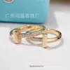 Tifannissm Rings online shop wholesale diamond ring 925 silver high version 18k rose gold fashion simple cross lovers Have Original Box