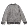 Men's Sweaters Ripped Men Knitted Distressed Jumpers Vintage Style Casual Pullover Sweater Tops