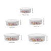 Dinnerware 5 Pcs Fridge Containers Enamel Thickened Preservation Bowl With Lid Salad Deep Bowls Fruit Baby