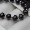Bangles Real Natural Freshwater Exquisite Black Pearl Bracelet for Women Anniversary Gift