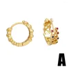 Hoop Earrings Small CZ Crystal Geometric For Women Copper Gold Plated Ear Hoops Mini Jewelry 2024 Ersw53