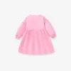 Girl Dresses Children's Clothing Embroidery Cotton Dress Printed Cartoon Flower Princess Baby Casual Knitted Skirt B