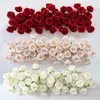 Rose rouge 5D fleurs de soie artificielles rangée mur accrocher toile de fond de mariage arc décor chemin de table blanc floral organiser événement fête accessoire 240105