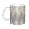 Tasse en céramique de conception continue en Zigzag, tasses à café de Camouflage géométrique personnalisées, cadeau créatif, DIY, 240104