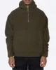 2024 Automne et hiver Mode Hommes Casual Ruffle Sweat à capuche avec fermeture éclair Couleur unie Sweat à capuche Mode pour hommes Zipper Pull chaud 240105