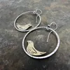 Baumelnde Ohrringe, zarte Creolen für Frauen mit Vogel-Design, goldfarbener Schmuck, Vintage-Bohemian-Stil, Persönlichkeit