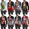 Men's Casual Shirts Newest Christmas Santa Claus 3D Print Men's Button Shirts Xmas Short/Long Sleeve Blouses Holiday Carnival Couple Streetwear Tops T240105