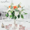 Rose Hydrangea Artificial Flower Ball med grön eukalyptusblad Bukett bröllopsdeocoration tabell centerpieces party display 240105