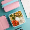 Bento Boxes Portable Lunch Box Plastic Bento Box for Office Worker School Kids Breakfast Picnic Container Food Storage Dinnerware Tableware YQ240105