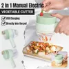 4 in 1 Portable Electric Vegetable Cutter Set Wireless Food Processor for Garlic Pepper Chili Onion Celery Ginger Meat 240104