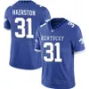 Mans College Football Kentucky Wildcats 1 Ray Davis Jersey 7 Barion Brown 31 Maxwell Hairston 9 Tayvion Robinson 54 Deryk Jackson 6 Dane Key Devin Leary University