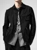 Erkeklerin Trailtsits Ramie Pamuk Ceketleri ile Artisan Tasarımı Yapısal Dökümlü Koyu Avang-Garde tarzı Giysiler