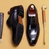 Cuir véritable fait à la main noir café Grace à lacets tête ronde mariage hommes chaussure bureau robe formelle Oxford chaussures