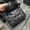 Lyxkedja puffer designers axelväska män kvinnor mode handväska äkta läder pochette väska toppkvalitet kuvert handväska resor crossbody tyg koppling väskor