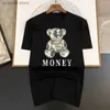Męskie koszulki Pieniądze Niedźwiedź Złoty naszyjnik Osobowość Drukuj mężczyźni