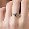 1.5CT مصمم فرقة الماس Ring For Woman Wed Link Chain Luxury 925 Sterling Silver Pink Green 5A Zirconia Oval Heart Rings Friend Friend Friend Expliable