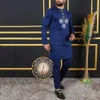 Dashiki African Men Wear 2 Pieces Outfits Long Sleeve Ethnic Top And Pants Sets Wedding Prom Kaftan Luxury Elegant Men Clothing 240104