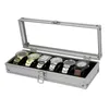 Boîte de montre en alliage d'aluminium de luxe 6/10/12/24 ceintures, produit de qualité supérieure, boîte de rangement d'horloge, boîte de collection, coffrets cadeaux d'affichage 240104