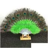 Arts And Crafts Fluffy Feather Hand Fan Stage Performances Craft Fans Elegant Folding Feathers Party Supplies Drop Delivery Home Garde Dhrey