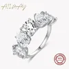 Кольца Ailmay из натуральной стерлингового серебра Sier Tremdy, ослепительные кольца с кубическим цирконием для женщин, классические свадебные эффектные ювелирные изделия