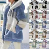 Ogólna kurtka dla kobiet jesienna zimowa ciepła pluszowa kieszonkowa odzież z kapturem luźna dama odzież wierzchnia roupas feminina 240104
