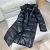 Mulheres jaqueta de inverno casaco feminino longo capuz destacável parkas quente thiken outwear preto solto versátil casaco 240105