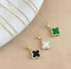 20style 18K Plaqué Or Colliers De Luxe Designer Collier Fleurs Trèfle À Quatre Feuilles Cleef Fashional Pendentif Collier De Mariage Bijoux De Fête