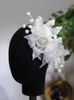 Saç klipsleri ipek iplik çiçek tatlı çan orkide dalı gelin başı beyaz düğün mücevher
