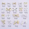 Décorations d'art d'ongle 20 pcs alliage ruban charmes métal or argent 3D bricolage exquis kawaii japonais arc ongles charme accessoires décoration