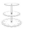 Dekorativa figurer Imuwen Cake Stand Sweet Luxury Round Plate 3 Ties Ties Tray Charger Plates For Home El Wedding Party Table Decoration