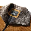 Treesolo Giacca a vento termica maschile Plus Size da uomo caldo invernale in velluto a coste giacche e cappotti collo in pelliccia giacca casual invernale outwear 240104