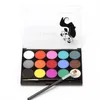 15 färger möter kroppsmålning icke toxisk säker vattenfärgolja med pensel jul halloween makeup festverktyg 240104