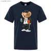 Herren-T-Shirts, Teddybär-Basketballtrainer in Sportbekleidung, Herren-Damen-T-Shirt, bequemes übergroßes T-Shirt, modische Baumwoll-Tops, kurze Ärmel, T240105