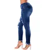 Jeans da donna Donna Casual Capris Pantaloni Nappe strappate Fori per il ginocchio Distressed Vintage Sbiancato Vita bassa Alta qualità elastica