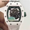 Часы Miers RicharsMilers Tourbillon Zf Factory Factory Механизм Турбийон мужские мельницы Механика Cal Мужские силиконовые Rm110 Millerwatch Резиновый белый браслет