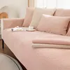 Housses de chaise tissées en coton doux et lin, serviette de canapé, couleur unie, coussin confortable, antidérapant, polyvalent, pour salon
