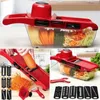 Affettatrice per verdure multifunzionale 6 in 1 Affettatrice per trituratori con cesto Frutta Patate Chopper Carota Grattugia Gadget da cucina 240104