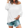 Blouses Femmes Fitness Sweat à capuche Femmes Casual Bat Wing Chemise à manches longues Off Épaule Pull Mode Macaron Top Petite Pull