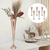 6st Metal Trumpet Vases Desktop Metal Stora och höga vaser Blomma Holder Gold Metal Flower Luxury Decoration Vase Centerpiece 240105