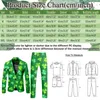 Men's Suits Men Two Piece St. Patrick'S Day Printed Suit Long Sleeve Button Coat And Pants Multi Pockets Holiday Party Events Clothes