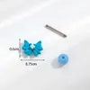 Cute Helix Bowknot Screw Barbell Earring Studs Yellow Pink Blue Surgical Stainless Steel Earrings Bling Cubic Zirconia 0.8mm Colorful Piercing Body Jewelry Bijoux