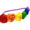Nuovo design Arcobaleno Colore Rosa Bellissimi fiori Fasce Neonate Accessori per capelli per bambini 10 pezzi BJ