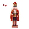 Feliz Navidad Decoración 38 cm Cascanueces Marioneta Soldado Capa Rey Muñeca de madera Nogal Artesanía Estatuilla Decoración de la oficina en el hogar 240105